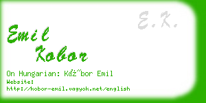 emil kobor business card